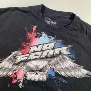 No Fear Mens Black Winged Skull Graphic T-Shirt XL Short Sleeve Cotton Tee